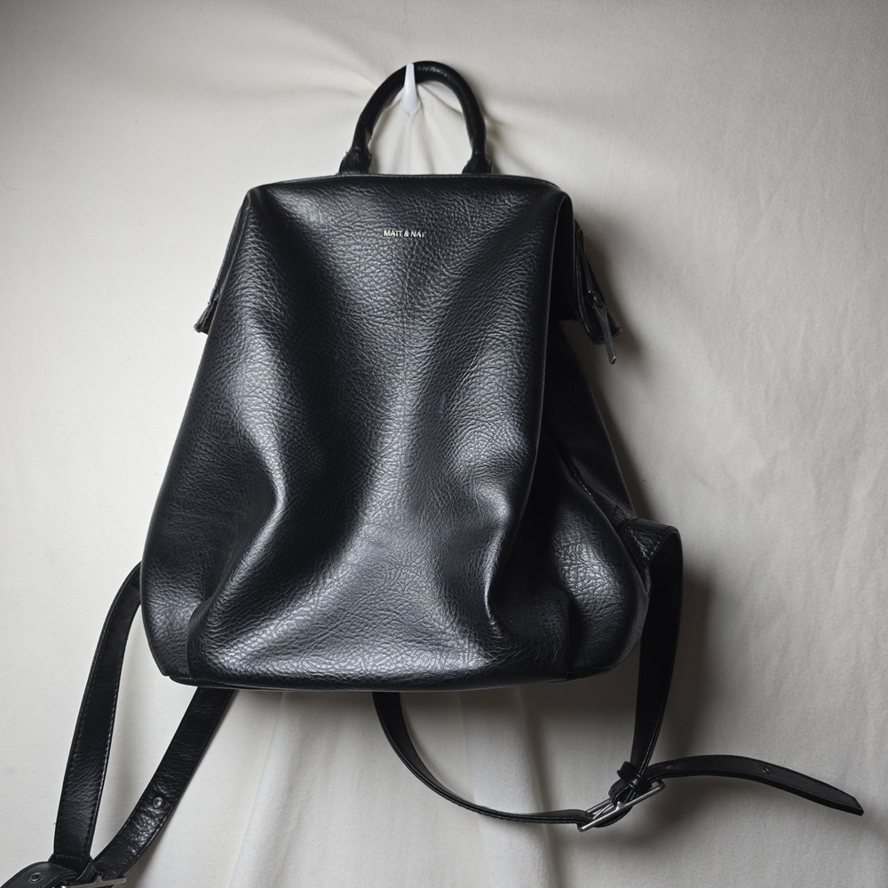 Matt & Nat Black Vegan Leather Backpack